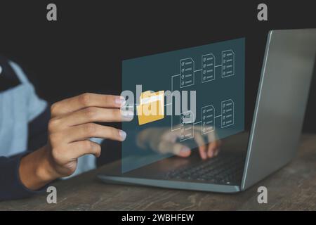 Dokumentenverwaltung Organisation von Unternehmensinformationen Dokumentvisualisierung Datensatzverwaltung effiziente Online-Dokumenteninformationssoftware Stockfoto