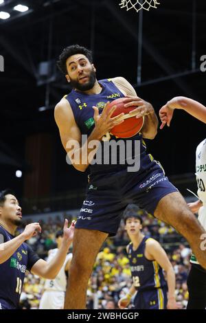 Yokohama Budokan, Kanagawa, Japan. Januar 2024. Grant Jerrett (Brex), 10. JANUAR 2024: Basketball: Der 99. Emperor's Cup Basketball 2023-24 Viertelfinalspiel zwischen Yokohama B-Corsairs und Utsunomiya Brex in Yokohama Budokan, Kanagawa, Japan. Quelle: Yohei Osada/AFLO SPORT/Alamy Live News Stockfoto