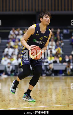 Yokohama Budokan, Kanagawa, Japan. Januar 2024. Makoto Hiejima (Brex), 10. JANUAR 2024: Basketball: Das 99. Emperor's Cup Basketball 2023-24 Viertelfinale zwischen Yokohama B-Corsairs und Utsunomiya Brex in Yokohama Budokan, Kanagawa, Japan. Quelle: Yohei Osada/AFLO SPORT/Alamy Live News Stockfoto