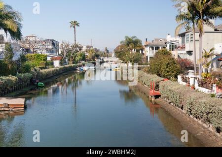 Venedig, Kalifornien, USA - 15. Februar 2015, Venice Beach Canals in Los Angeles Stockfoto