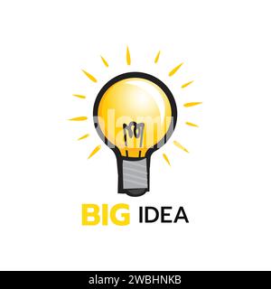 Glühbirne, kreative Idee und Innovation, Glühbirne Symbol mit Konzept der Idee auf weißem Hintergrund Vektorillustration Stock Vektor