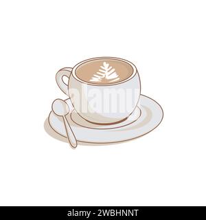 Kaffeetasse isoliert auf weißem Hintergrund Vektor-Illustration Stock Vektor
