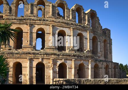 Die Ruinen des antiken römischen Amphitheaters in El-Jem. Das größte kolosseum Nordafrikas. Gouvernement Mahdia, Tunesien Stockfoto