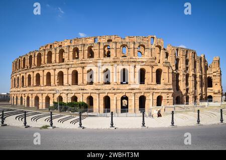 Die Ruinen des antiken römischen Amphitheaters in El-Jem. Das größte kolosseum Nordafrikas. Gouvernement Mahdia, Tunesien Stockfoto