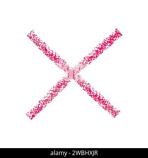 Handgezeichnetes Kritzelkreide Pinsel Mathe Schulschild für Diagramme. Rote Kreuze, Häkchen, Kreise, Pfeile im farbigen Grunge-Stil. Freihand einfach Stock Vektor