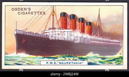 R.M.S. Mauretania - Vintage Zigarettenkarte Illustration Stockfoto