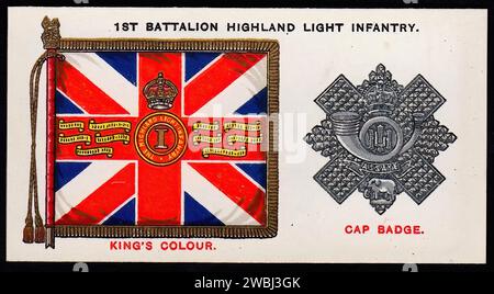 1. Bataillon, Highland Light Infantry - Vintage Zigarettenkarte Illustration Stockfoto