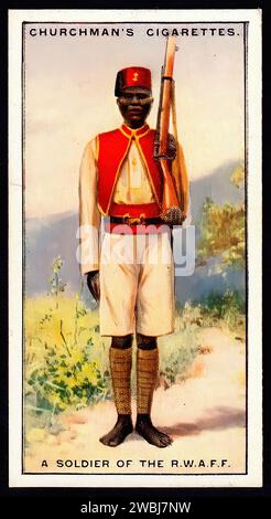 Royal West African Frontier Force - Vintage Zigarettenkarte Illustration Stockfoto