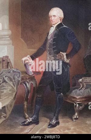 Richard Henry Lee 1732 - 1794. Amerikanischer Aristokrat und erster US-Senator für den Bundesstaat Virginia. Unterzeichner der Unabhängigkeitserklärung, nach einem Gemälde von Alonzo Chappel (1828-1878), Historisch, digital restaurierte Reproduktion von einer Vorlage aus dem 19. Jahrhundert, Datum nicht angegeben Stockfoto