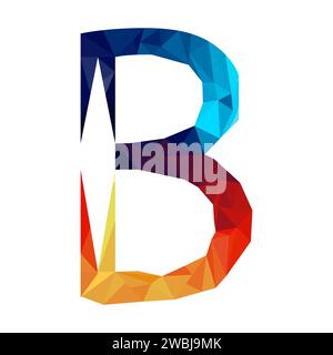 Polygonales B-Logo. Mosaik des Alphabets. Dreiecke, Buchstaben aus geometrischen Formen. Stock Vektor