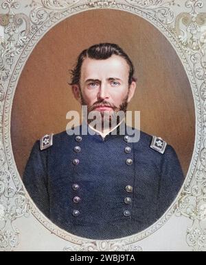 Ulysses S. Grant (* 27. April 1822 in Point Pleasant, Ohio als Hiram Ulysses Grant, verstorben 23. Juli 1885 in Wilton, New York) war ein US-amerikanischer General und Politiker. Er war Oberbefehlshaber des US-Heeres im Sezessionskrieg und von 1869 bis 1877 der 18. Präsident der Vereinigten Staaten von Amerika. Nach einem Foto von Matthew Brady (1824-1896), Historisch, digital restaurierte Reproduktion von einer Vorlage aus dem 19. Jahrhundert, Datum nicht angegeben Stockfoto