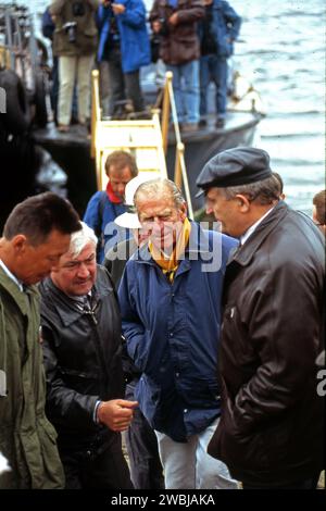 Prinz Philipp, Herzog von Edinburgh, besucht Khatanga, Sibirien, im Juli 1995 in Russland. Foto: Magnus Elander. Stockfoto