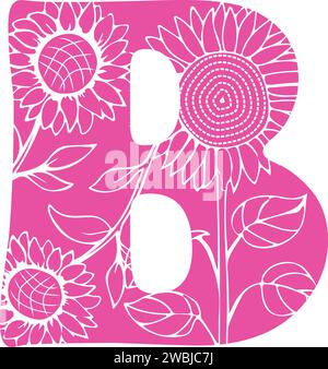 Schöne isolierte Initiale mit Großbuchstaben B auf transparentem Hintergrund für Grußkarten und Hochzeitseinladungen Stock Vektor
