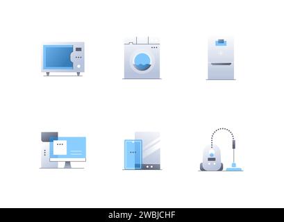 Haushaltsgeräte – Symbole im flachen Design Stock Vektor