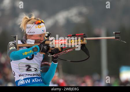 DORIN HABERT Marie FRA Aktion Biathlon Weltcup 4 x 6 KM Staffel der Frauen in Ruhpolding, Deutschland am 13.01.2018 Stockfoto