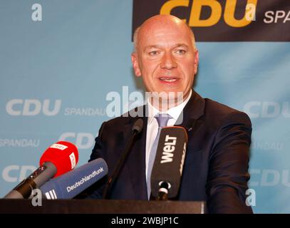 Kai Wegner beim Neujahrsempfang der CDU spandau in der Zitadelle Spandau. *** Kai Wegner beim Neujahrsempfang der CDU Spandau in der Zitadelle Spandau Stockfoto