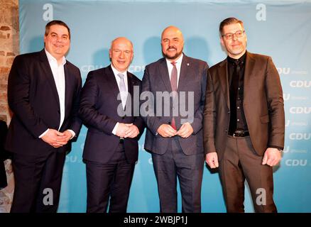 Heiko Melzer Vors. CDU Spandau, Kai Wegner, Frank Bewig Bezirksbügermeister, Arndt Meißner Fraktionsvors. Spandau beim Neujahrsempfang der CDU spandau in der Zitadelle Spandau. *** Heiko Melzer Vorsitzender CDU Spandau , Kai Wegner, Frank Bewig Bezirksbürgermeister , Arndt Meißner Fraktionsvorsitzender Spandau beim Neujahrsempfang der CDU Spandau in der Zitadelle Spandau Stockfoto