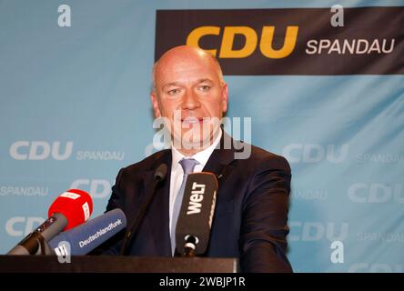 Kai Wegner beim Neujahrsempfang der CDU spandau in der Zitadelle Spandau. *** Kai Wegner beim Neujahrsempfang der CDU Spandau in der Zitadelle Spandau Stockfoto