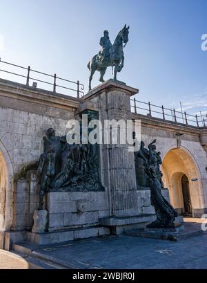 Denkmal für König Leopold II. In der Nähe des Strandes in Oostende Stockfoto