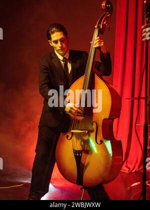 Celloorchester Musikinstrument spielt Cellist Musiker. Stockfoto