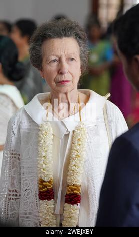 Die Prinzessin Royal besucht die Jaffna Public Library in Jaffna am zweiten Tag ihres Besuchs, um 75 Jahre diplomatischer Beziehungen zwischen Großbritannien und Sri Lanka zu feiern. Bilddatum: Donnerstag, 11. Januar 2024. Stockfoto