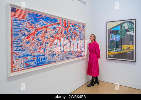 London, Großbritannien. Januar 2024. Grayson Perry, The American Dream, 2020, geschätzte £ 20.000 - 30.000 und andere Arbeiten - Highlights from Phillips' Evening & Day Edition Auction. Guy Bell/Alamy Live News Stockfoto