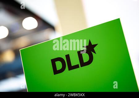 München, Deutschland. Januar 2024. Das Logo der Innovationskonferenz Digital Life Design (DLD). DLD ist eine Konferenz über Internet-Trends und Entwicklungen in der Digitalisierung. Quelle: Matthias Balk/dpa/Alamy Live News Stockfoto