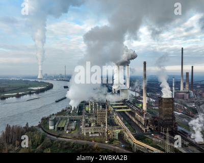 Duisburg, Ruhrgebiet, Nordrhein-Westfalen, Deutschland, ThyssenKrupp Steel Europe, Huettenwerk mit Kokerei Schwelgern KBS thyssenkrupp Steel in du Stockfoto