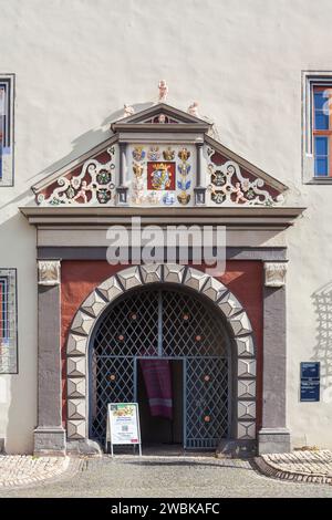 Historisches Portal, Rotes Schloss, Herzogin Anna Amalia Bibliothek, Weimar, Thüringen, Deutschland, Europa Stockfoto