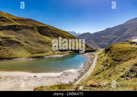 Staudamm am Naßfeld, Großglockner Hochalpenstraße, Nationalpark hohe Tauern, Österreich, Europa Stockfoto