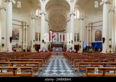 Xewkija, Malta - 20. Dezember 2023: Innenansicht der Kirche des Heiligen Johannes des Täufers auf der Insel Gozo in Malta Stockfoto