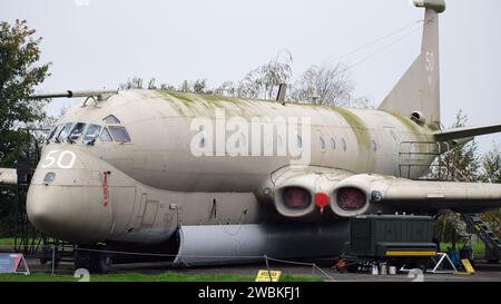 Die Hawker Siddeley Nimrod ist ein ehemaliges Patrouillenflugzeug, das vom Vereinigten Königreich entwickelt und betrieben wird Stockfoto