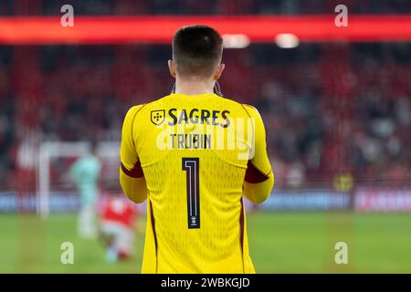 Januar 2024. Lissabon, Portugal. Benficas Torhüter aus der Ukraine Anatoliy Trubin (1) im Achtelfinale des portugiesischen Pokals: Benfica vs Braga Credit: Alexandre de Sousa/Alamy Live News Stockfoto