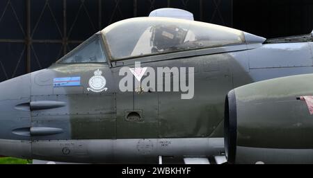 Die Gloster Meteor war der erste britische Jet-Kampfflugzeug und das einzige Jet-Flugzeug der Alliierten, das während des Zweiten Weltkriegs an Kampfeinsätzen teilnahm. Stockfoto