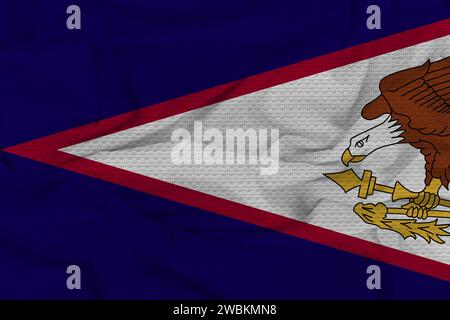 Flagge von Amerikanisch-Samoa, Stoffflagge von Amerikanisch-Samoa. Amerikanisch-Samoa Nationalflagge, Stoff- und Texturflagge Bild von Amerikanisch-Samoa. Stockfoto