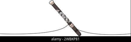 Einzeilige durchgehende Zeichnung mit Querschnitt. Musikinstrumente durchgehende einzeilige Darstellung. Vektor minimalistische lineare Illustration. Stock Vektor