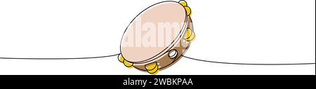 Trommelnute eine Linie farbige, kontinuierliche Zeichnung. Musikinstrumente durchgehende einzeilige Darstellung. Vektor minimalistische lineare Illustration. Stock Vektor