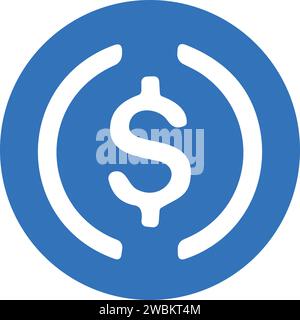 USD-Münze Kryptowährung Logo-Vektor-Symbol. . Kryptowährung Münzgeldsymbole. Stock Vektor