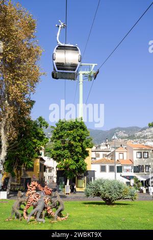 MADEIRA Funchal Madeira Seilbahn verbindet die Altstadt von Zona velha Funchal mit Monte auf dem Berg Fuchal Zona velha Funchal Madeira Portugal EU Europa Stockfoto