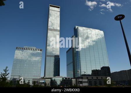 Astana (nur-Sultan), Kasachstan – Abu Dhabi Plaza Building in Astana (nur-Sultan), Hauptstadt Kasachstans Stockfoto