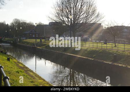 Teddington Lock, Teddington, London, England Stockfoto