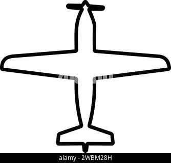 Flugzeugsymbole. Aircraft Line Style. Jet-Ebene. Symbol für Flugreisen. Stock Vektor