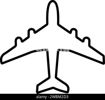 Flugzeugsymbole. Aircraft Line Style. Jet-Ebene. Symbol für Flugreisen. Stock Vektor