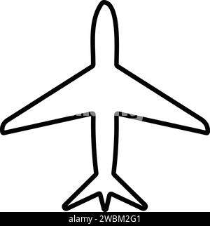 Flugzeugsymbole. Aircraft Line Style. Jet-Ebene. Symbol für Flugreisen. Stock Vektor