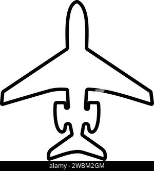 Flugzeugsymbole. Aircraft Line Style. Jet-Ebene. Symbol für Flugreisen. Stock Vektor