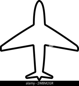 Flugzeugsymbole. Aircraft Line Style. Jet-Ebene. Symbol für Flugreisen. Stock Vektor