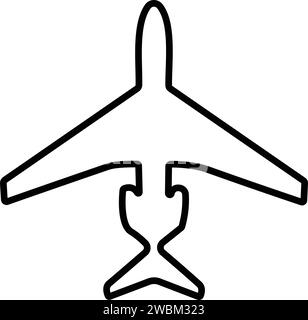 Flugzeugsymbole. Aircraft Line Style. Jet-Ebene. Symbol für Flugreisen. Stock Vektor