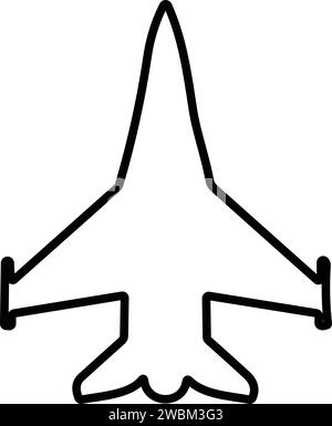 Flugzeugsymbole. Aircraft Line Style. Jet-Ebene. Symbol für Flugreisen. Stock Vektor