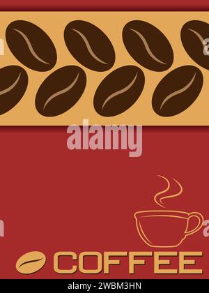 Kaffeetasse mit Bohnen Design für Banner Poster Etikett Vektor Illustration Stock Vektor