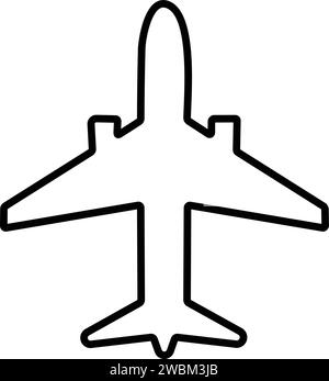 Flugzeugsymbole. Aircraft Line Style. Jet-Ebene. Symbol für Flugreisen. Stock Vektor